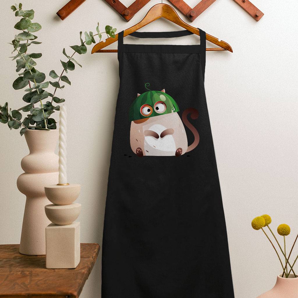 Funny Cat Apron - Watermelon Cooking Apron - Colorful Apron for Men for Women Kitchen Kitchen & Table Linens Color : Black|White 