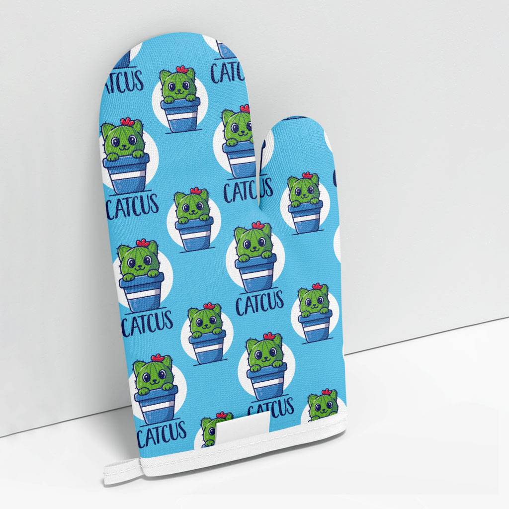 Cat Cactus Oven Mitt - Cartoon Oven Glove - Cactus Cooking Gloves Kitchen Kitchen & Table Linens  