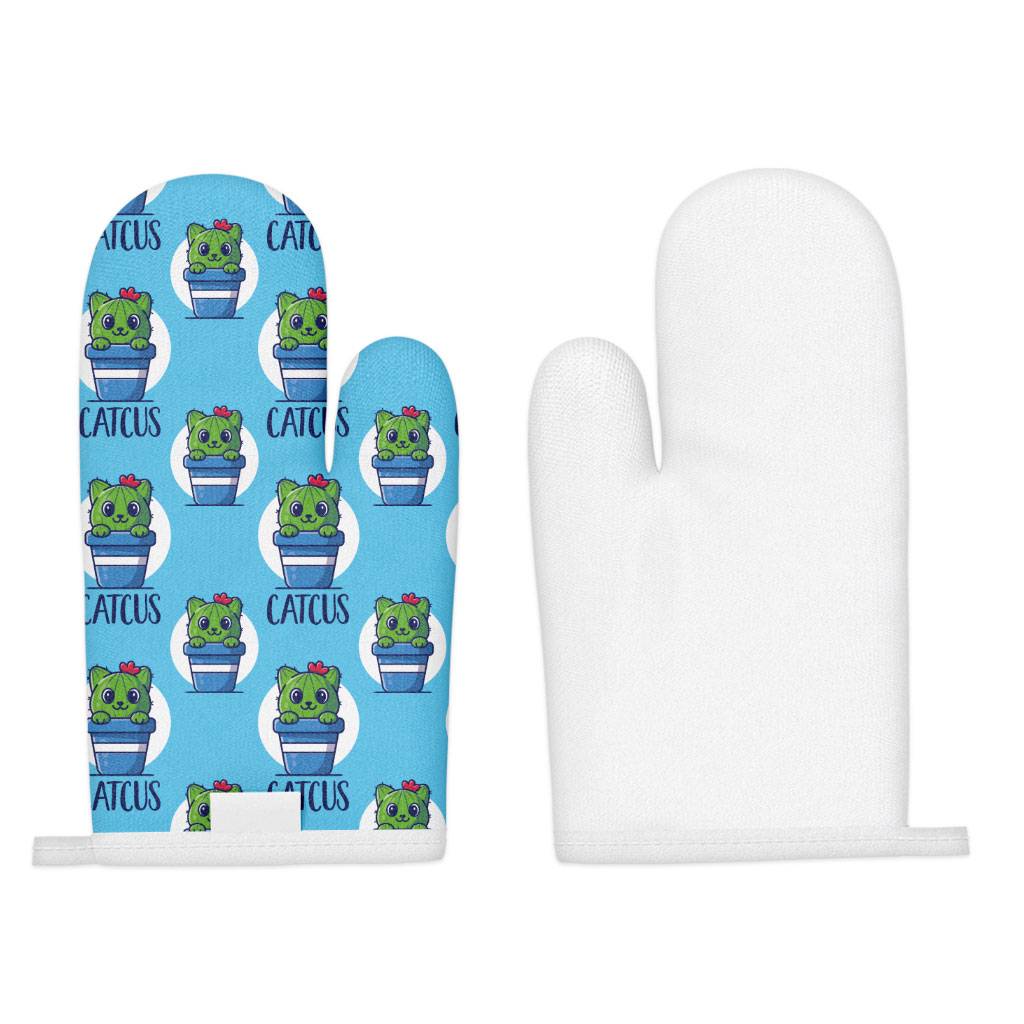 Cat Cactus Oven Mitt - Cartoon Oven Glove - Cactus Cooking Gloves Kitchen Kitchen & Table Linens  