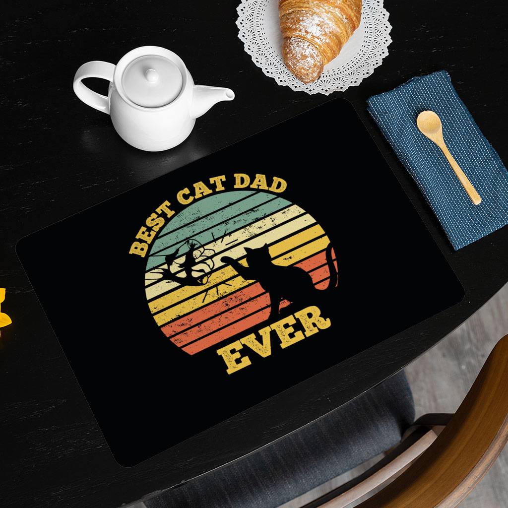Best Cat Dad Ever Placemats 2 PCS - Cute Placemats for Kitchen Table - Themed Table Mats Kitchen Kitchen & Table Linens  