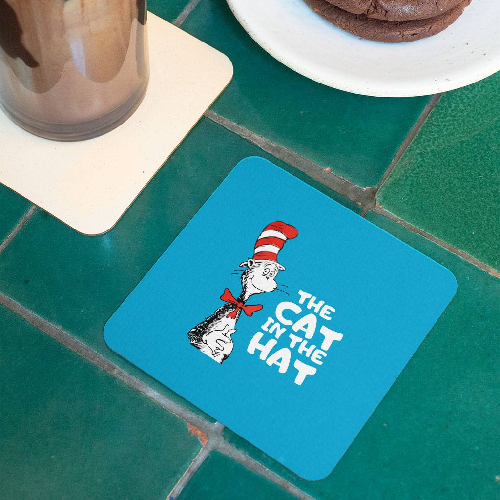Black And White Cat Square Coasters - Cartoon Coaster - Cute Coasters for Drinks Drinkware Kitchen  