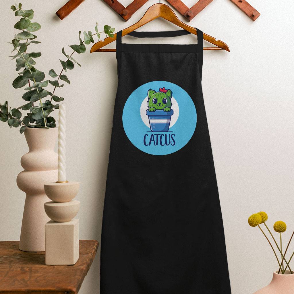 Cat Cactus Apron - Cartoon Cooking Apron - Cactus Apron for Men for Women Kitchen Kitchen & Table Linens Color : Black|White 