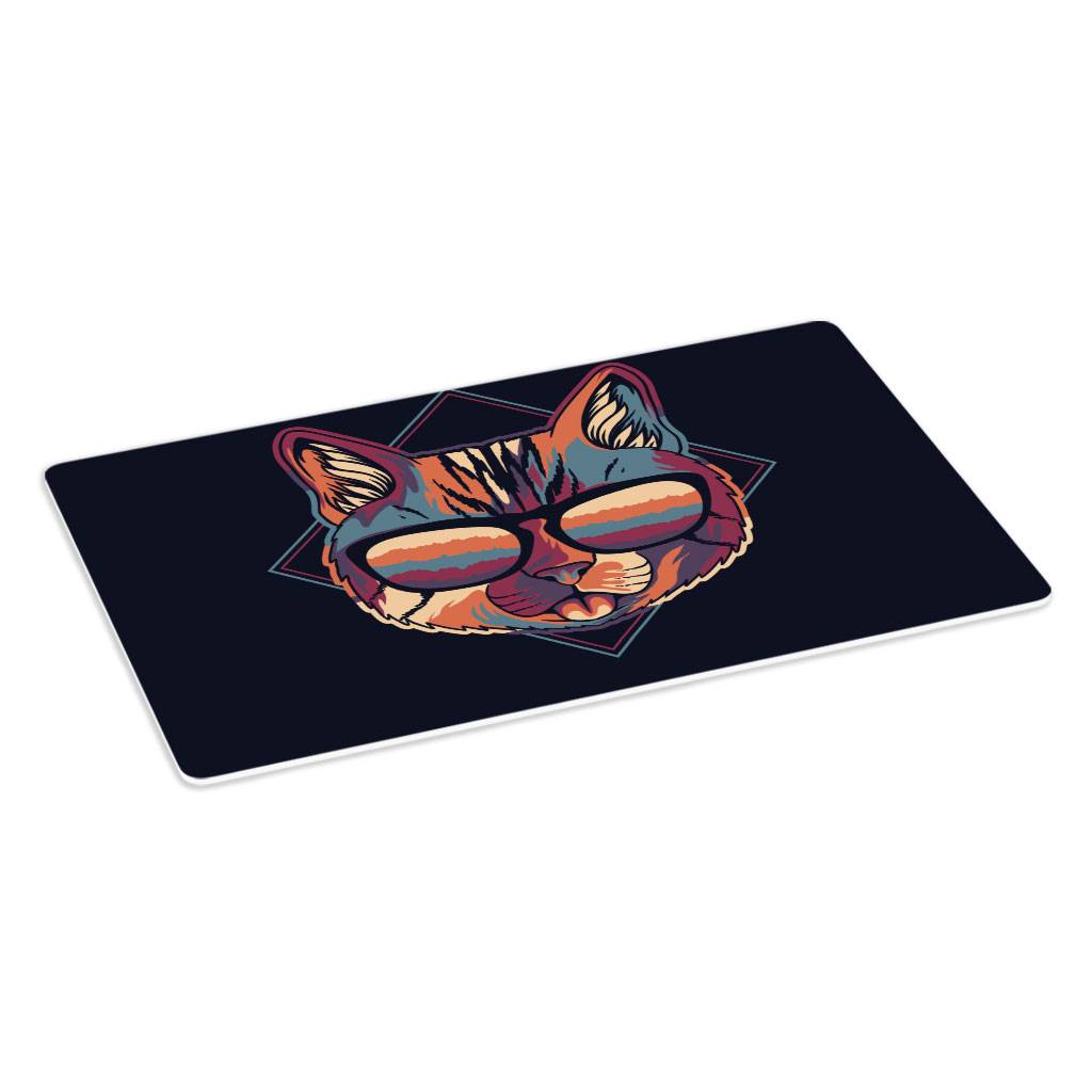 Cool Cat Placemats 2 PCS - Colorful Placemats for Kitchen Table - Cat In Glasses Table Mats Kitchen Kitchen & Table Linens  