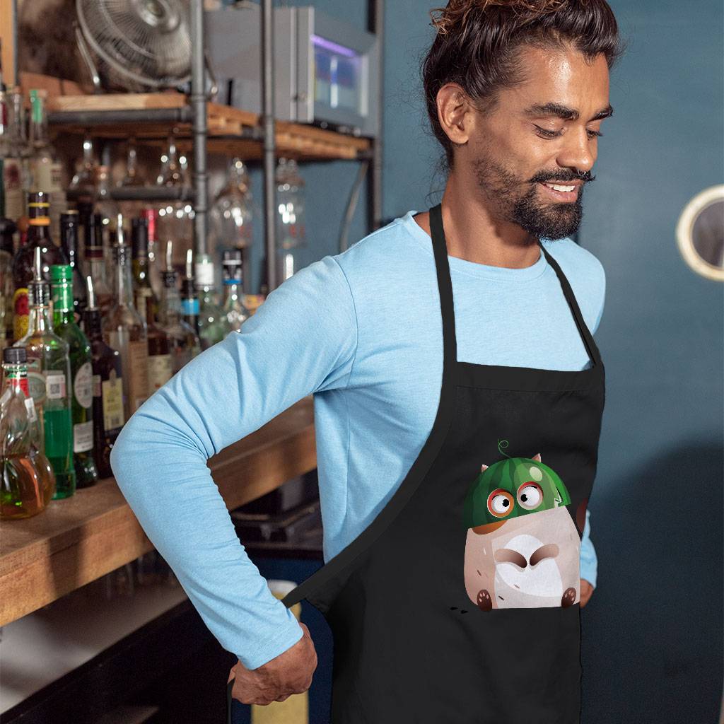 Funny Cat Apron - Watermelon Cooking Apron - Colorful Apron for Men for Women Kitchen Kitchen & Table Linens Color : Black|White 