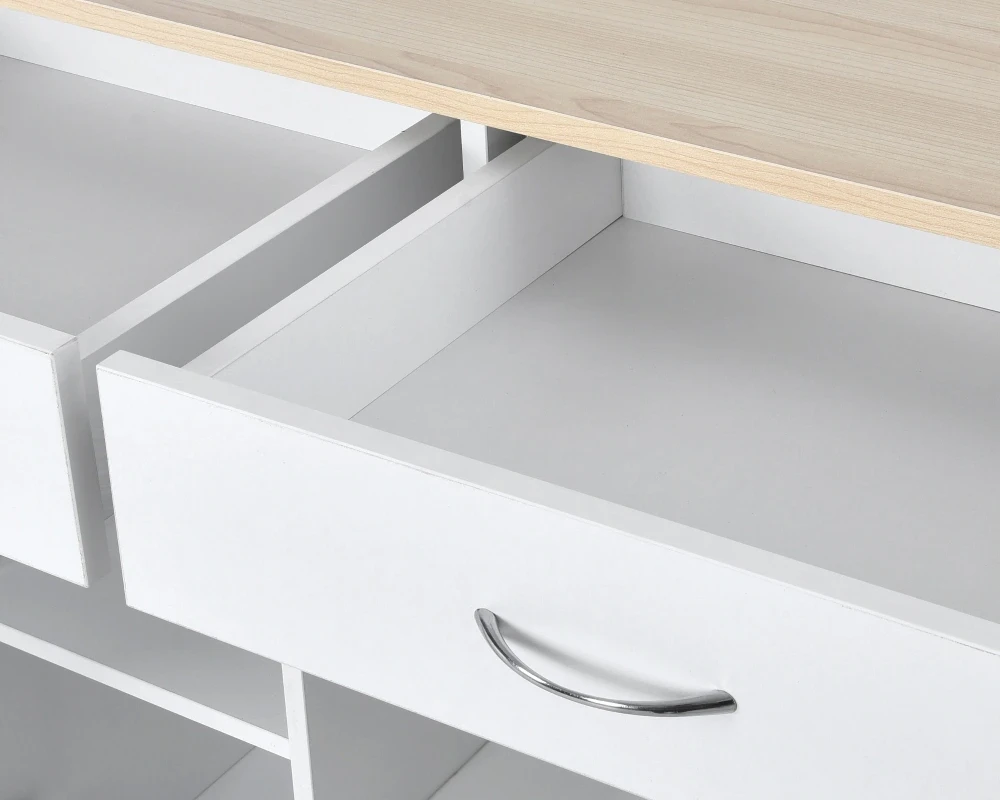 kitchen island with stools and storage